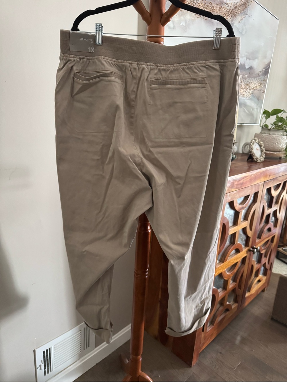 NWT Soft Surroundings Khaki Tan Capri Ankle Cropped Canvas Pants Size 1X - Picture 9 of 12